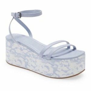 Open Edit Avah Flatform Sandals Blue Platform Heel Size 9.5